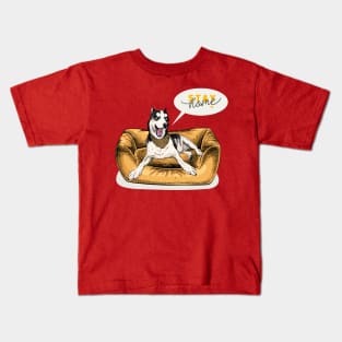 husky stay home Kids T-Shirt